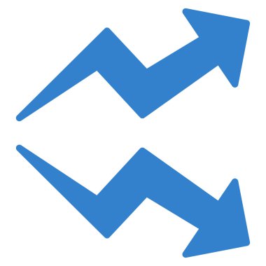 Eğilimleri düz vektör simgesi