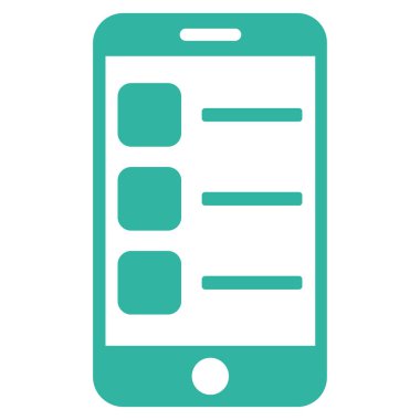 Akıllı telefon listesi düz vektör simgesi