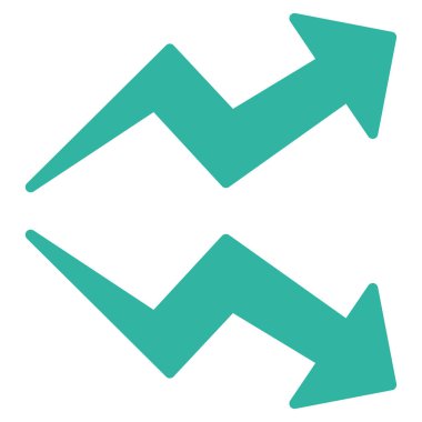 Eğilimleri düz vektör simgesi