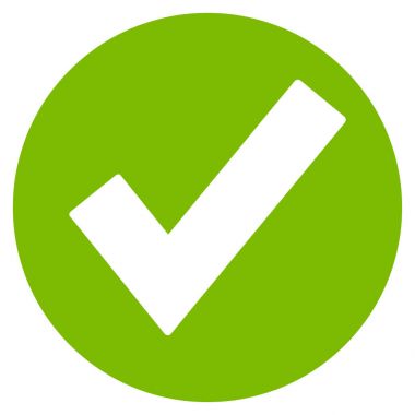 Tamam düz vektör simgesi