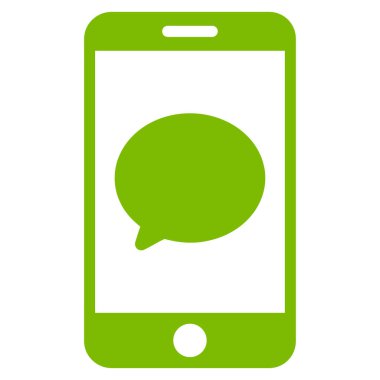 Akıllı telefon sohbet ileti düz vektör simgesi