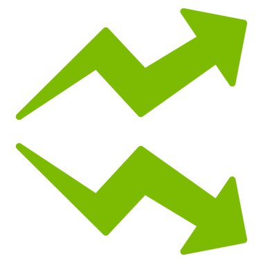 Eğilimleri düz vektör simgesi