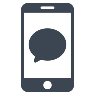 Akıllı telefon sohbet ileti düz vektör simgesi