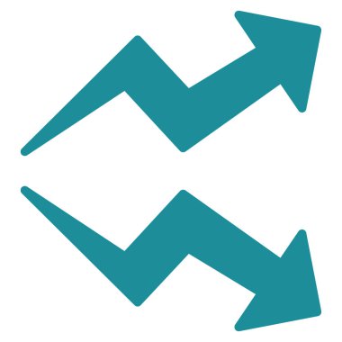 Eğilimleri düz vektör simgesi