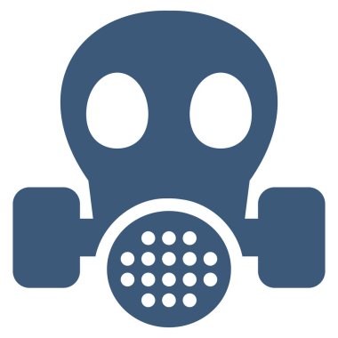 Gaz maskesi düz vektör simgesi