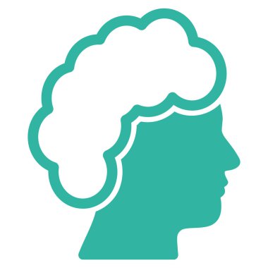 Sarışın profil düz vektör simgesi