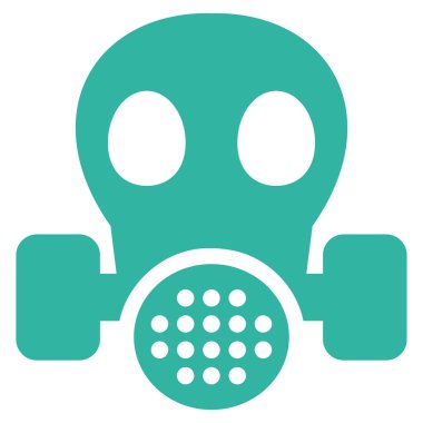 Gaz maskesi düz vektör simgesi