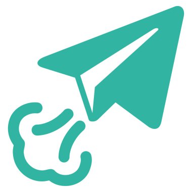 Kağıt Uçak Başlat düz vektör simgesi