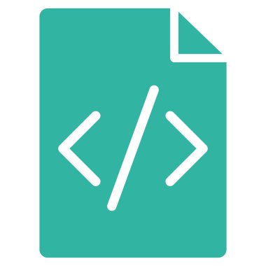 Programlama komut dosyası sayfa düz vektör simgesi