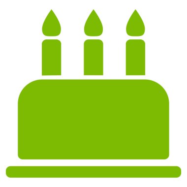 Doğum günü pastası düz vektör simgesi
