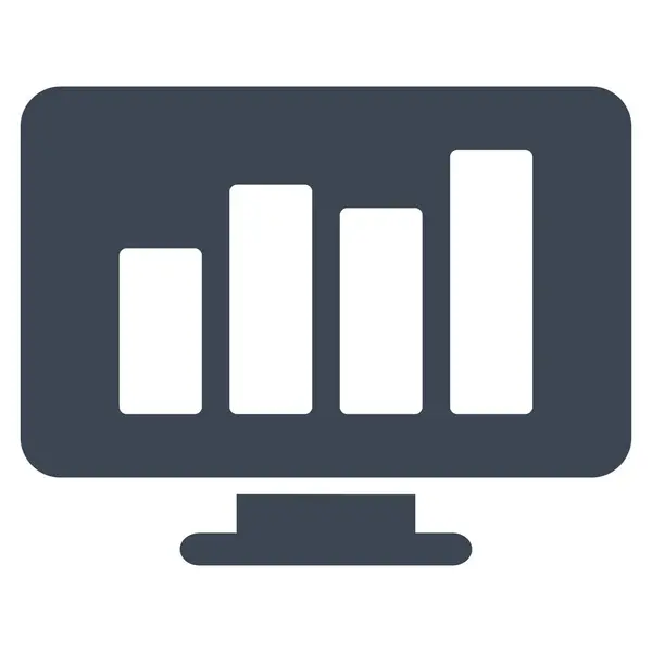 Ícone de vetor plano monitor — Vetor de Stock