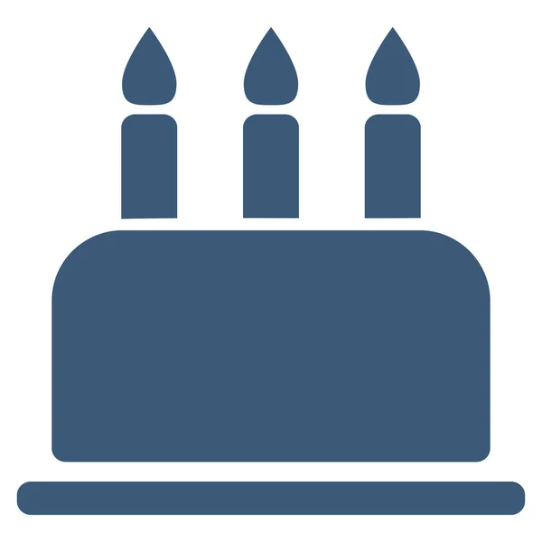 Gâteau d'anniversaire Icône vectorielle plate — Image vectorielle