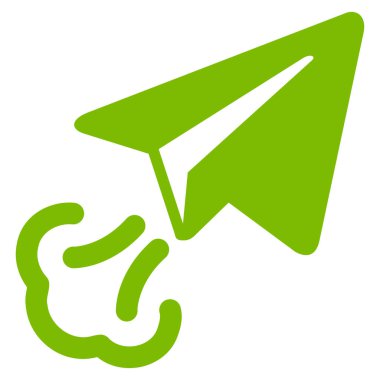 Kağıt Uçak Başlat düz vektör simgesi