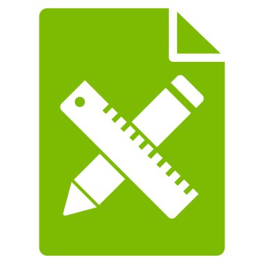 Araçlar sayfa düz vektör simgesi tasarım kalemi ve cetvel