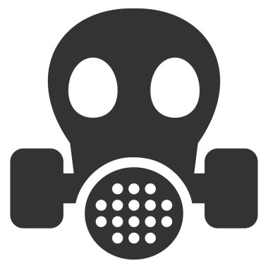 Gaz maskesi düz vektör simgesi