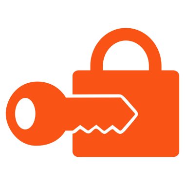 Kayıt anahtar düz vektör simgesi