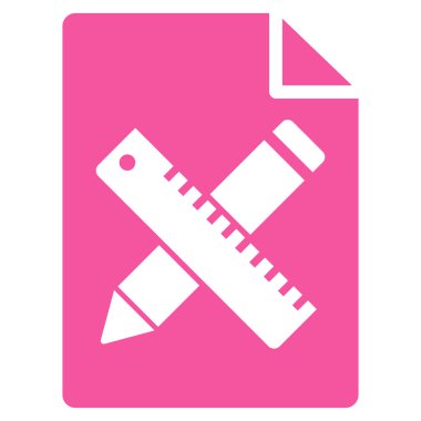 Araçlar sayfa düz vektör simgesi tasarım kalemi ve cetvel