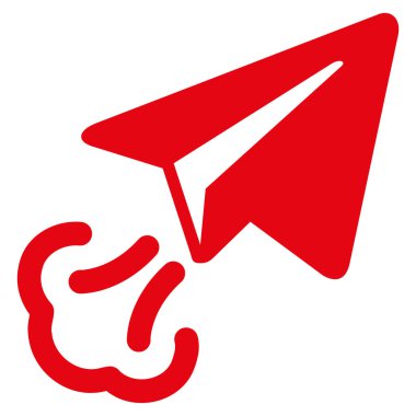 Kağıt Uçak Başlat düz vektör simgesi