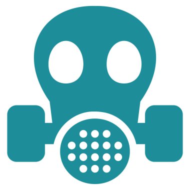 Gaz maskesi düz vektör simgesi