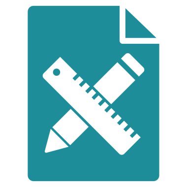 Araçlar sayfa düz vektör simgesi tasarım kalemi ve cetvel