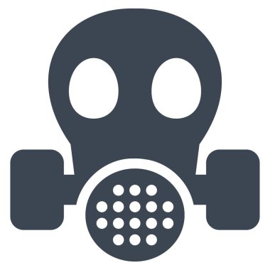 Gaz maskesi düz vektör simgesi