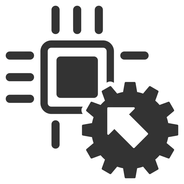 Hitech Processor en Gear integratie platte Vector Icon — Stockvector