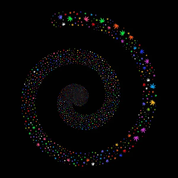 Pirotecnia de cannabis Espiral — Vector de stock