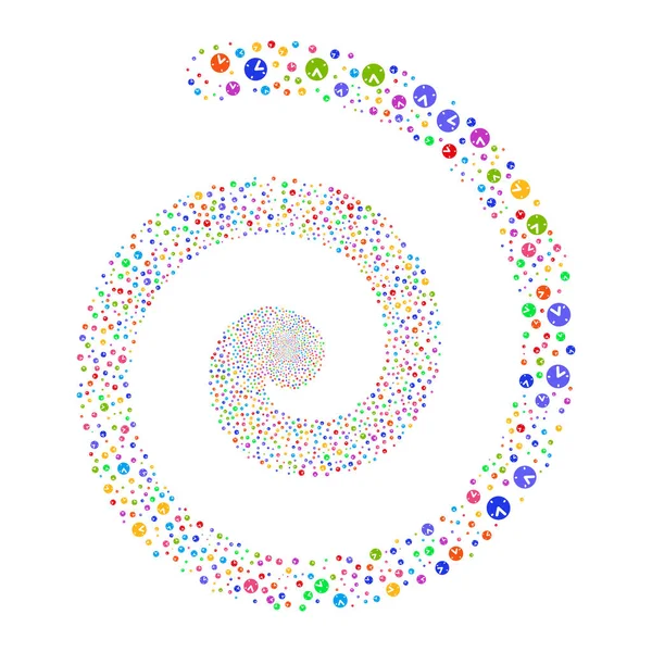 Horloge feux d'artifice Spirale — Image vectorielle