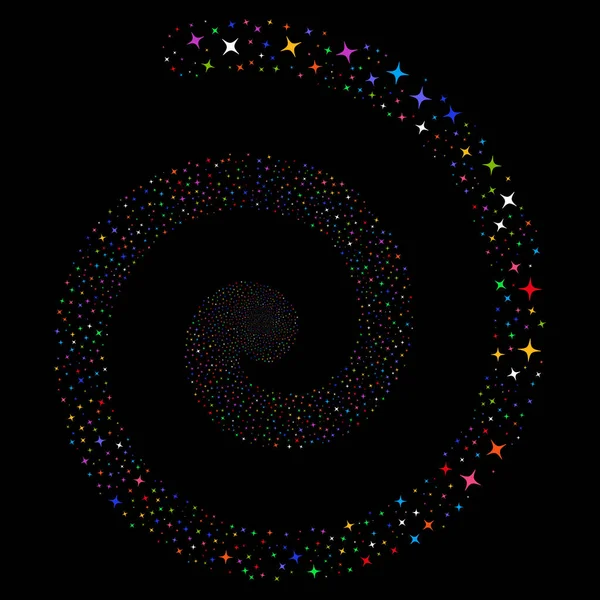 Espiral de fuegos artificiales de estrellas espaciales — Archivo Imágenes Vectoriales