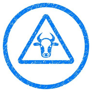 İnek tehlike grenli simgesi yuvarlak