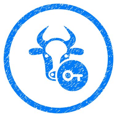 İnek anahtar grenli simgesi yuvarlak