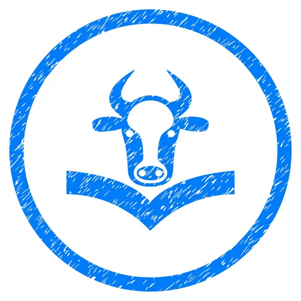 Cow handbok rundade kornig ikonen — Stock vektor