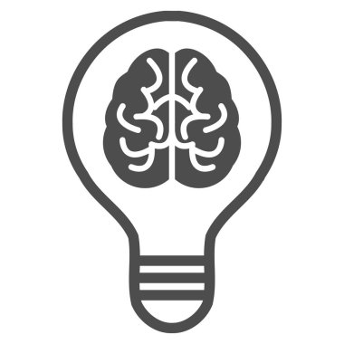 Beyin fikir ampul vektör simgesi