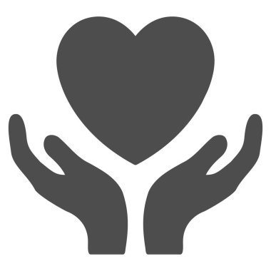 Aşk kalp bakım el vektör simgesi