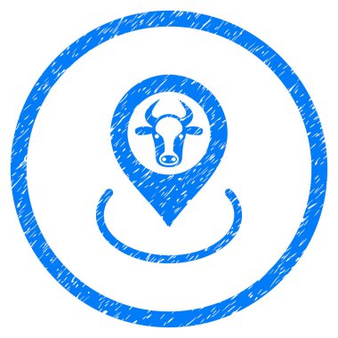 İnek konumu grenli simgesi yuvarlak