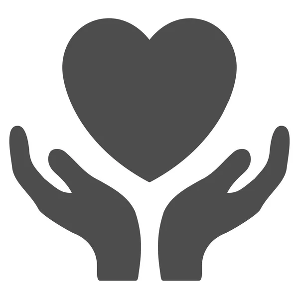 Αγάπη καρδιά φροντίδα χέρια εικονίδιο του φορέα — Διανυσματικό Αρχείο