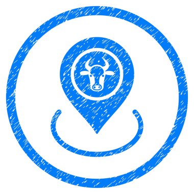 İnek konumu grenli simgesi yuvarlak