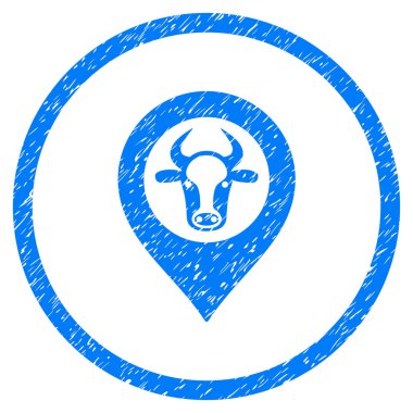 İnek harita işareti grenli simgesi yuvarlak