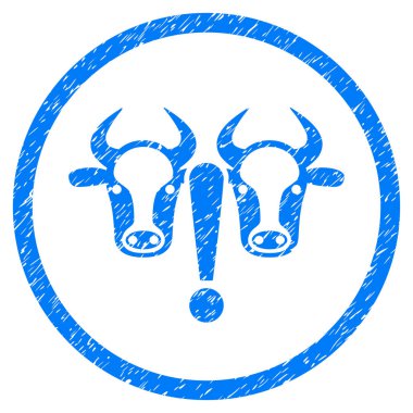 İnek sorun grenli simgesi yuvarlak