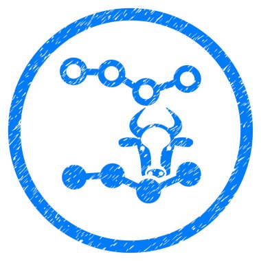 İnek eğilimleri grenli simgesi yuvarlak