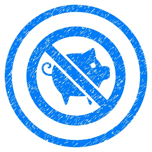 Cerdo prohibido redondeado Icono Grainy — Vector de stock