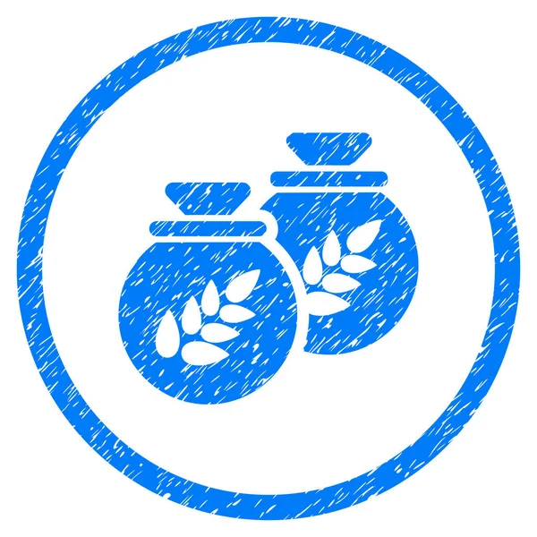 Getreidesäcke rundeten körniges Symbol ab — Stockvektor