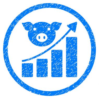 Grafik yuvarlak grenli simgesini büyüyen domuz