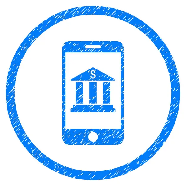 Banco móvel arredondado ícone de grão — Vetor de Stock