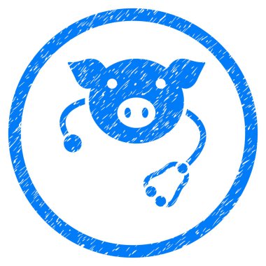 Domuz veteriner grenli simgesi yuvarlak