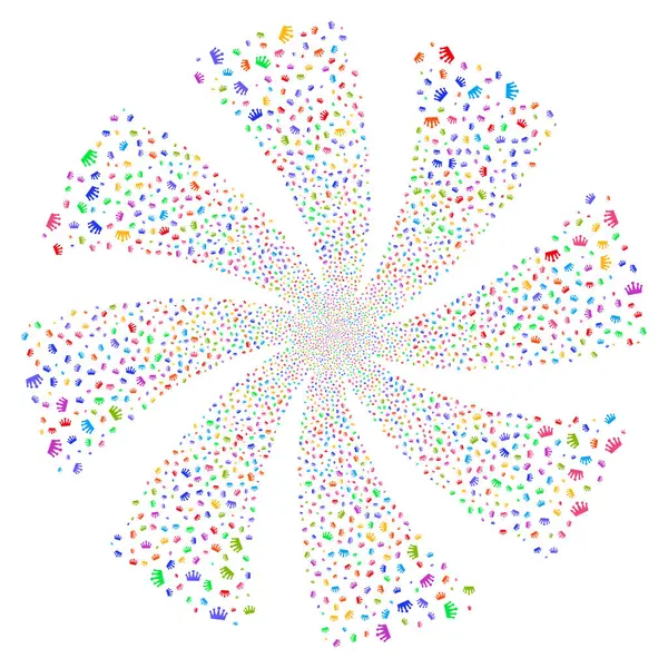 Kronenfeuerwerk wirbelt Rotation durcheinander — Stockvektor