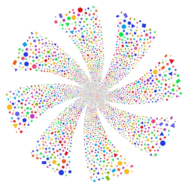 Geometrik figürler havai fişek girdap çiçek — Stok Vektör