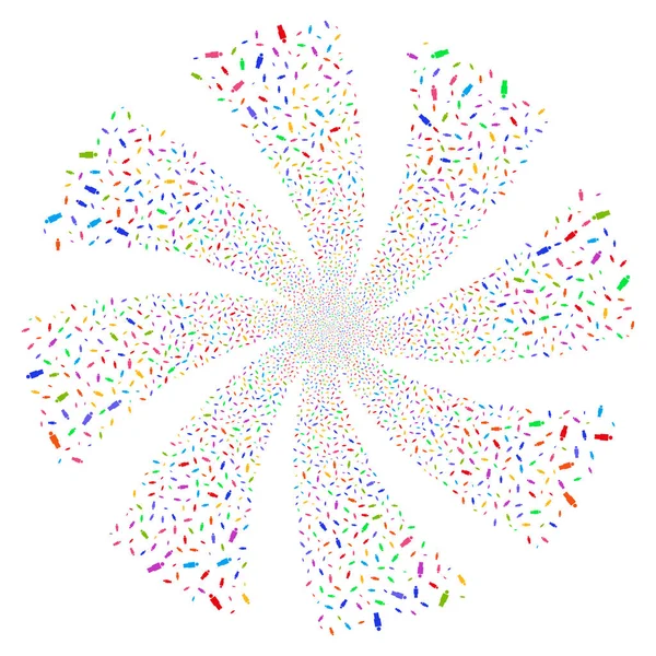 Rotação de redemoinho de fogos de artifício de pessoa — Vetor de Stock