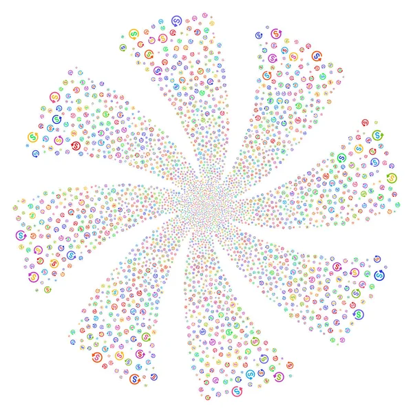 Återbetala fyrverkerier virvel Rotation — Stock vektor