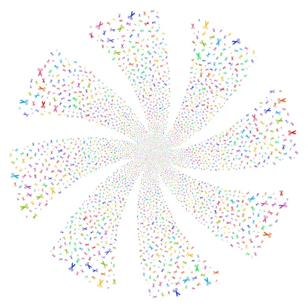 Nożyczki fajerwerki wirowa kwiat — Wektor stockowy